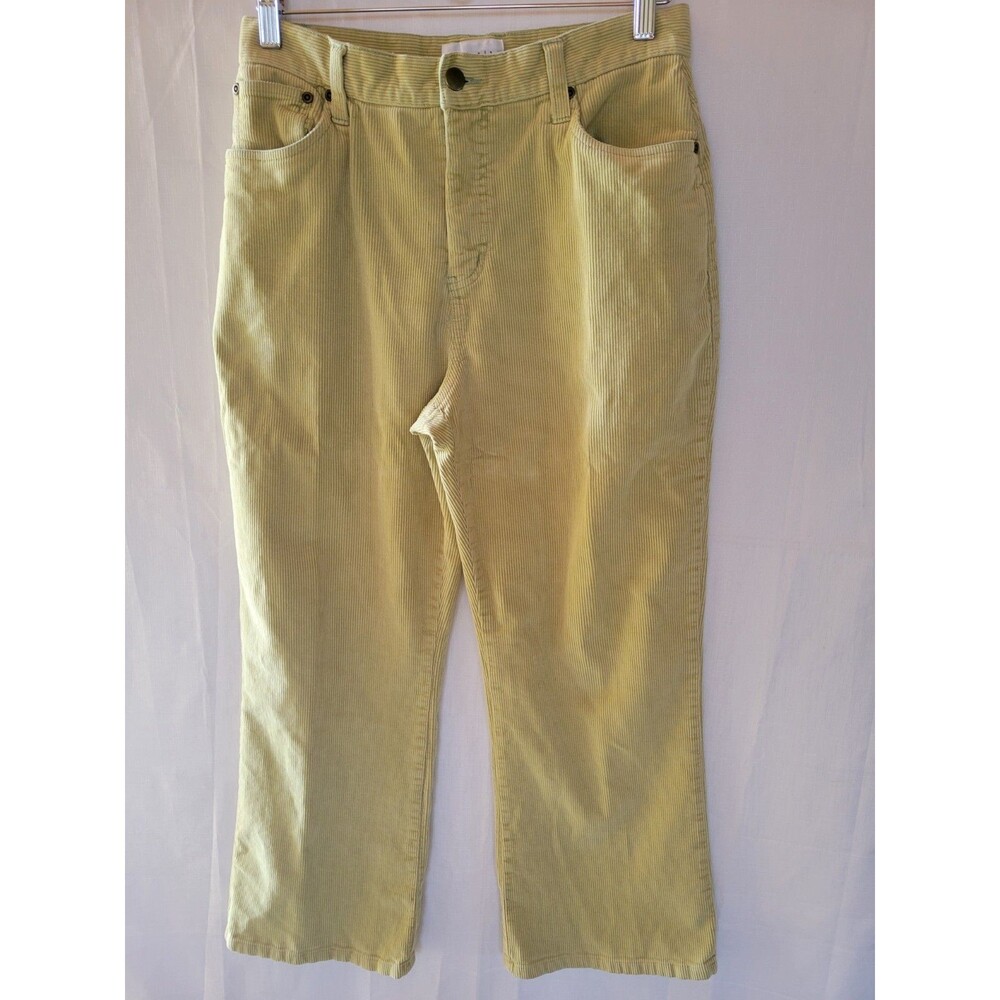 Chadwicks Straight Leg Stretch Cotton Corduroy Pants 12 Petite Powder Green - Picture 2 of 9